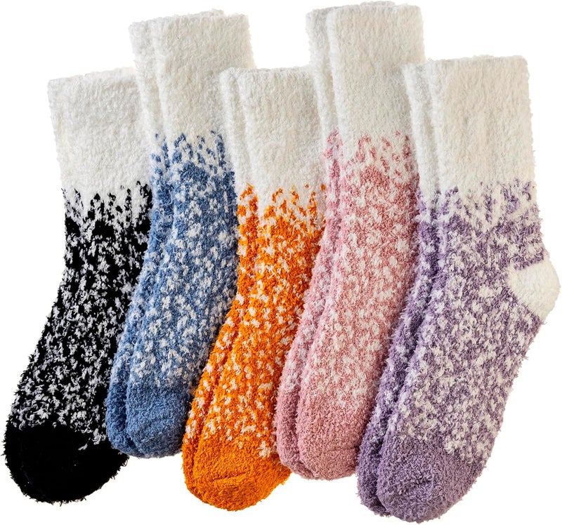 AMENLAN Store Women Fuzzy Slipper Socks Winter Microfiber Soft Cozy Plush Fluffy Socks Warm Comfy Thermal Home Sleeping Socks - Image 1